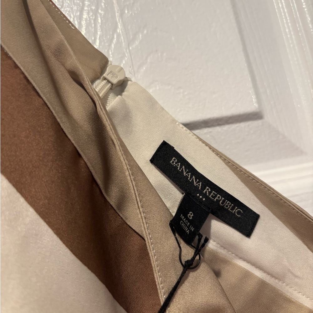 Banana Republic Cream and Brown Maxi A-Line Skirt - Picture 3 of 4
